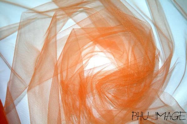 Dekorativ tyll 150 cm x 50 m orange