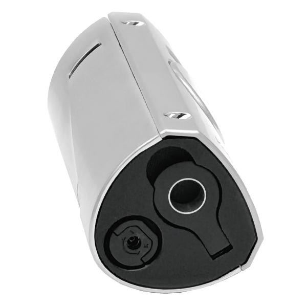 RONSON VOLCANO CHROME SATIN 4 JET lighter med cigarpunch