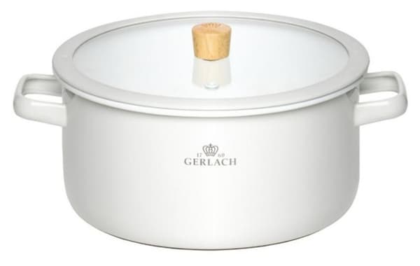 Gerlach Natur Enamel Emaljerad Grytset 6 el. Vit