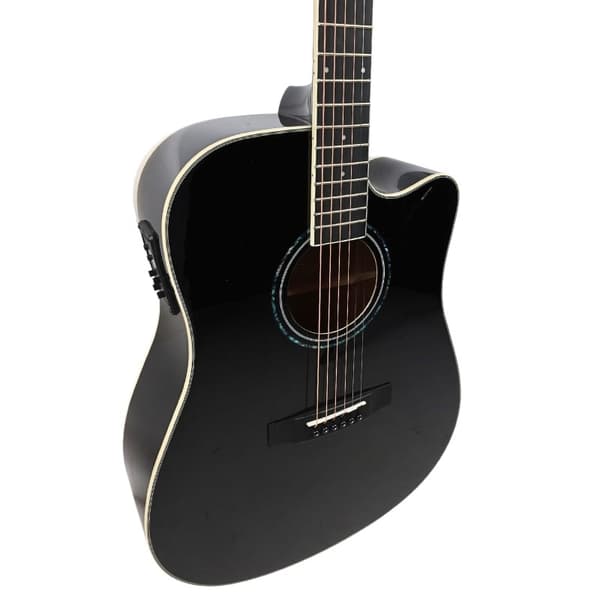 V-tone VEAG1 CE BK 4/4 sort elektroakustisk guitar