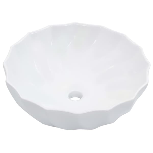 vidaXL Handfat, 46 x 17 cm, Keramik, Vit