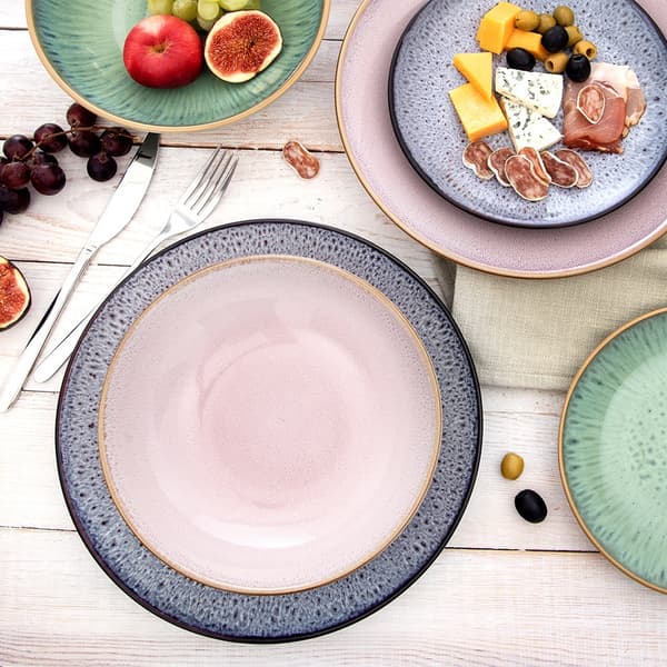 Glaze dyb keramisk tallerken rosa 21 cm
