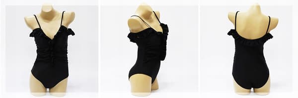 Strandtøj, pool, heldragt, slankende monokini, sort, L