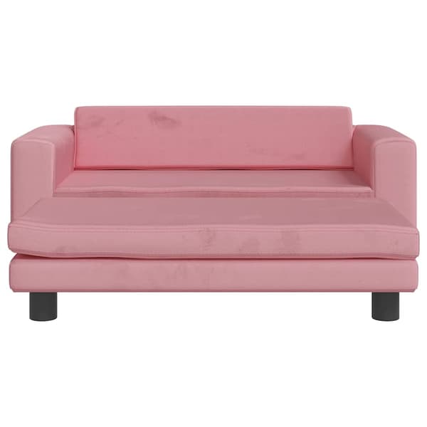 vidaXL Hundbädd med extra bädd, rosa, 100x50x30 cm, sammet