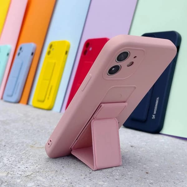 Wozinsky Kickstand Case silikone cover med stativ iPhone 12 Pro Max sort