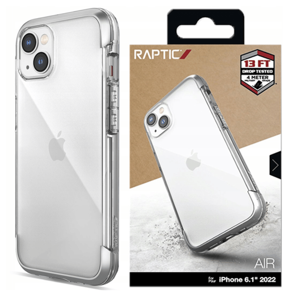 Raptic X-Doria Air-cover til iPhone 14 Plus, pansret cover, sølv