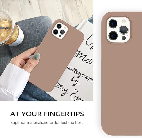 ETUI TIL IPHONE 12 PRO MAX 6,7' BRUN SILIKONE STÆRK A2342 A2410