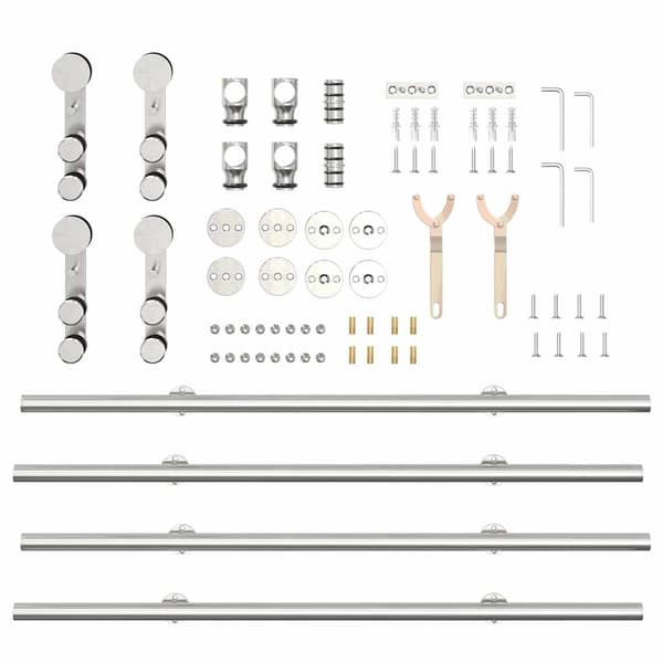 vidaXL Skjutdörrsfäste 183 cm stål silver