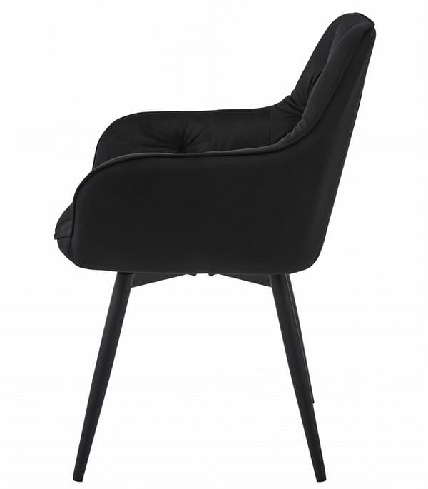 JORK360 stol - svart sammet / svarta ben x 1