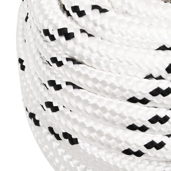 vidaXL Flätad segelrep vit 20 mm x 100 m polyester