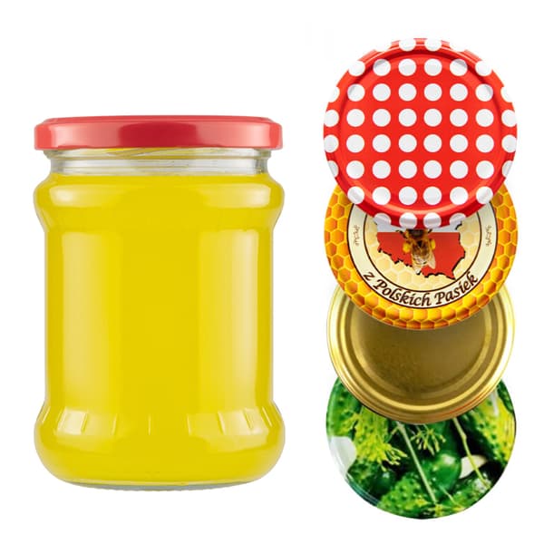 8x Glas 500 ml til MARMELADE, KONSERVERING, KØD, HONNING