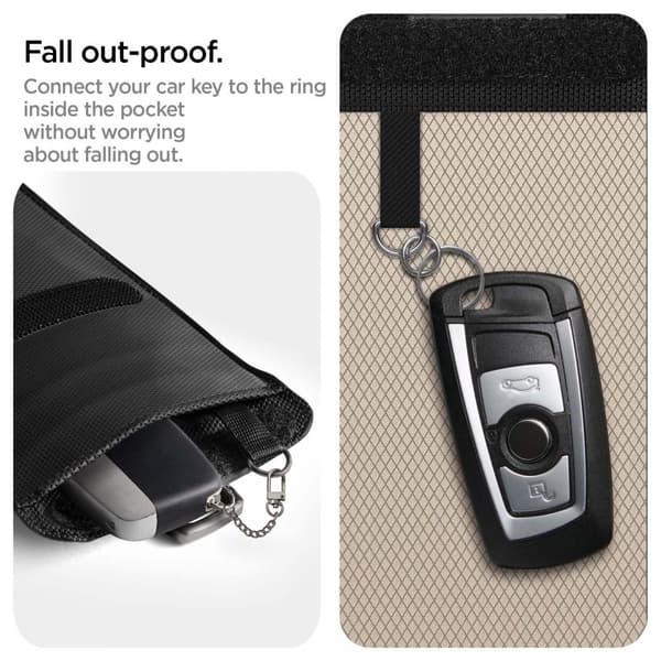 Faraday Cage Spigen Pouch avaimeton RFID-signaalin estolaite musta