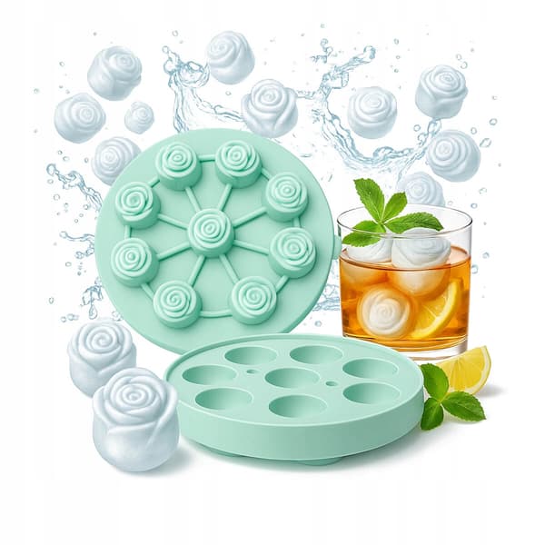 SILIKONE ISTERTNINGFORM ROSE 3D-isforme 9 stk.