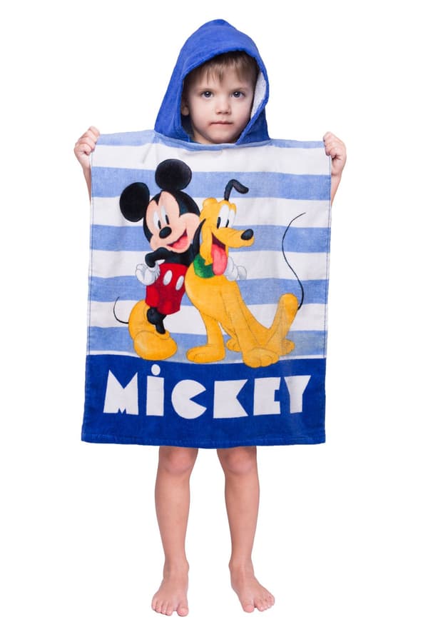 MICKEY BØRNEHÅNDKLÆDE MED HÆTTE PONCHO DISNEY BADEBÆK