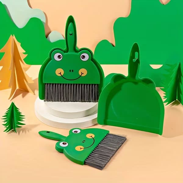 Söpö luuta- ja pölykauhasarja ruskea karhu