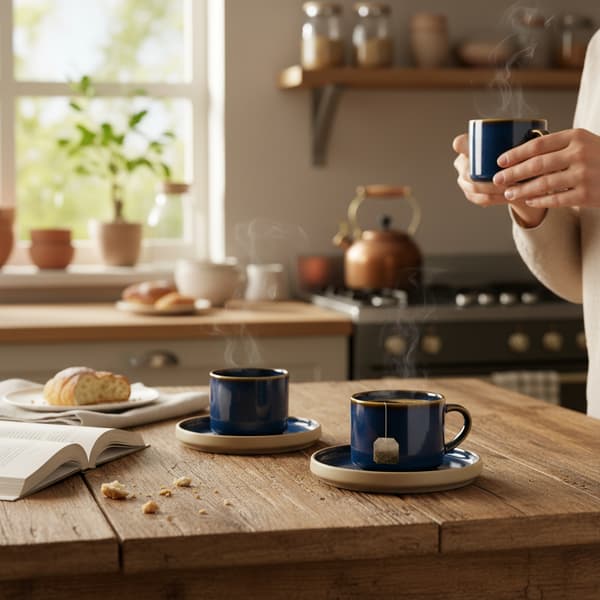 KOPPER MED UNDERKOPPER TIL KAFFE- OG TESERVICE 200 ml GARNET Ø 8,5 CM