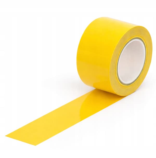 Gul advarselstape til markering af linjer 48 mm x 33 m