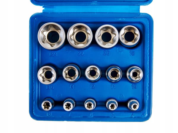 Torx E4-E24 pistorasian avainsarja, sisäiset Torx-bittit, 14 kpl