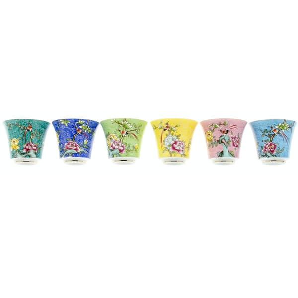KOPPER TIL TE OG URTER 6 KOPPER PORCELÆN GAVE SÆT