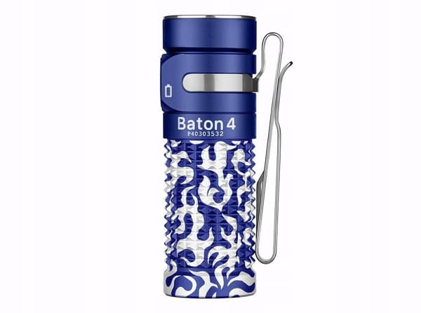 Klassinen ladattava EDC-taskulamppu Olight Baton 4 Blue Phantom 1300lm