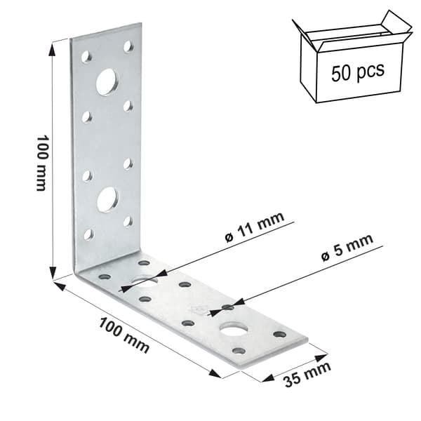 (z) Liitoskulma KŁ7 100x100x35x2,5 (50)
