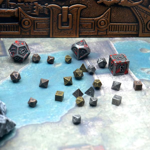 Hobbiton RPG terninger lille sæt med 7 metalterninger