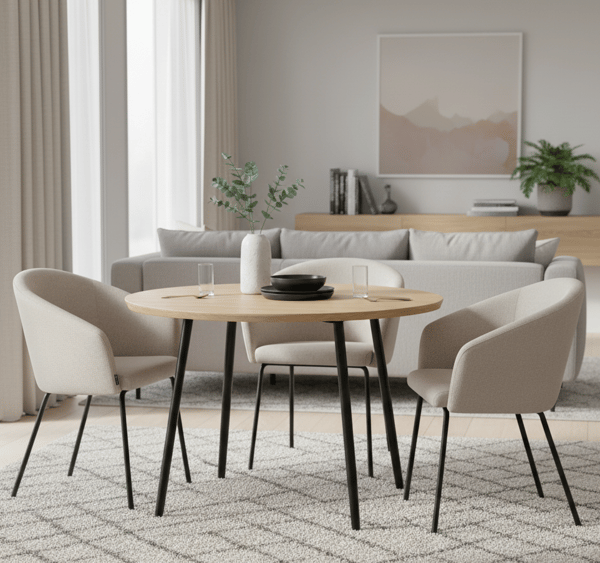 Nuvio klädd fåtölj, beige tyg