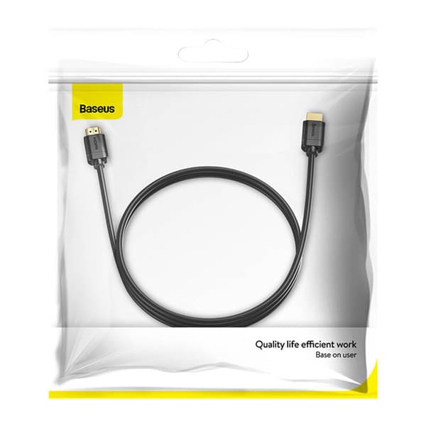 Baseus HDMI 2.0 Kabel, 4K 60Hz, 3D, HDR, 18Gbps, 2m (Sort)