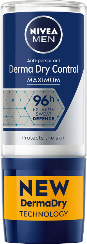 357768 NIVEA Derma Dry Control Herr Antiperspirant roll-on 50 ml