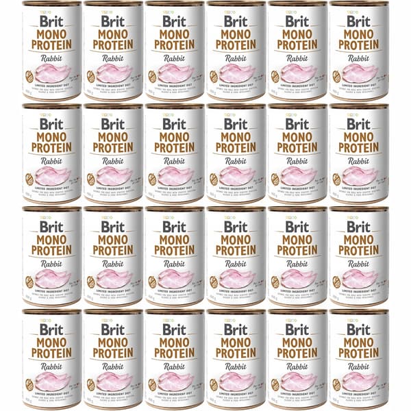 Brit Mono Protein vådfoder til hunde, kaniner, 24 x 400 g