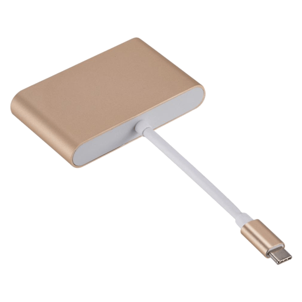 USB 3.1 USB-C til USB 3.0 / VGA / USB-C Hub Guld Adapter Konverter