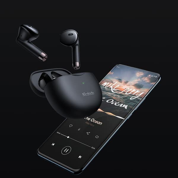MCDODO TRÅDLØSE IN-EAR BLUETOOTH 5 HOVEDTELEFONER MED MIKROFON, SORT ETUI