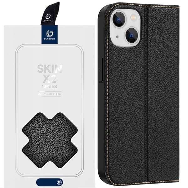 Dux Ducis Skin X2 cover til iPhone 14 Plus med magnetisk klap, sort