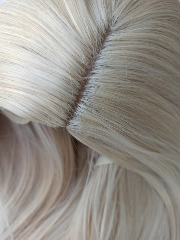 Paryk lys platinblond til skuldrene lang bob HR
