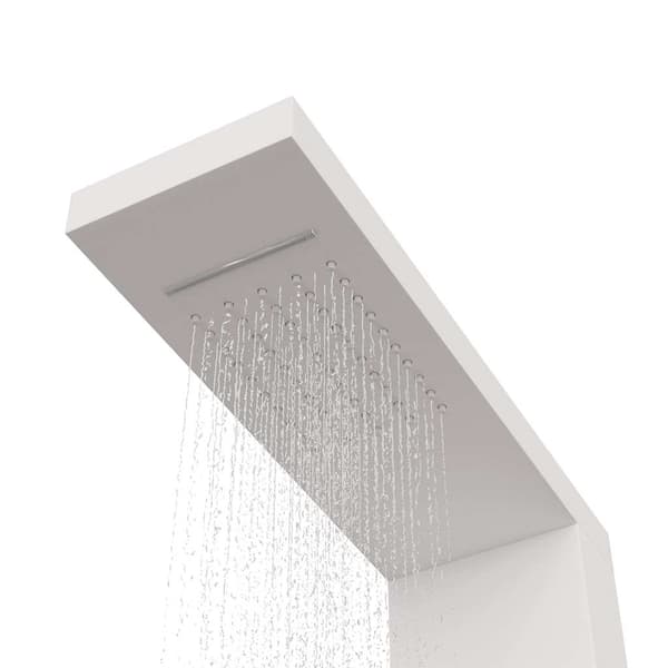 vidaXL brusepanel, aluminium, hvid