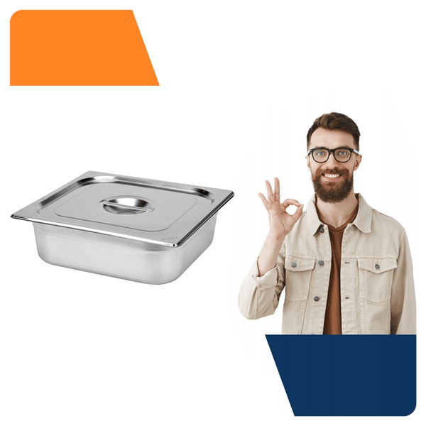Låg til gastronomibeholder - GN1/3 - rustfrit stål - YG-00372