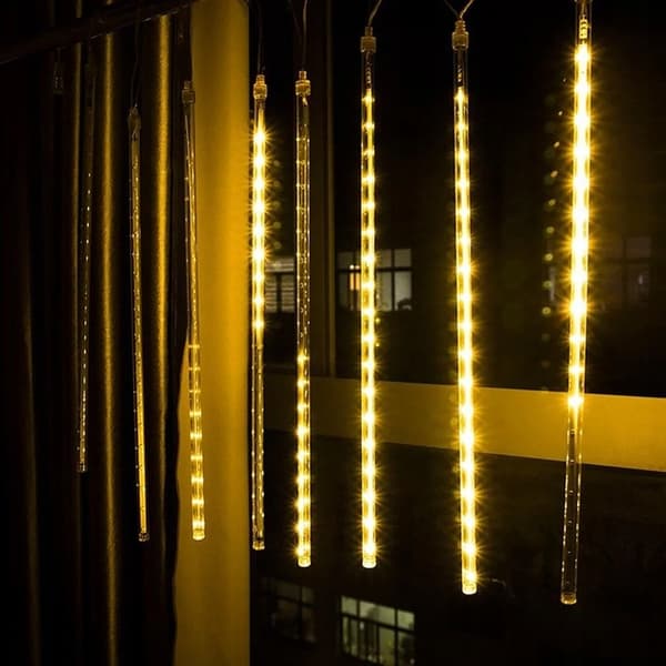 LED-JULGRANSLJUS ISPELAR METEORITER FALLANDE SNÖ VARMA 50 CM 8 ISPELAR