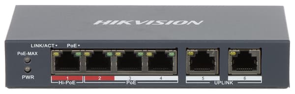 POE-SWITCH DS-3E1106HP-EI 4-PORTS Hikvision
