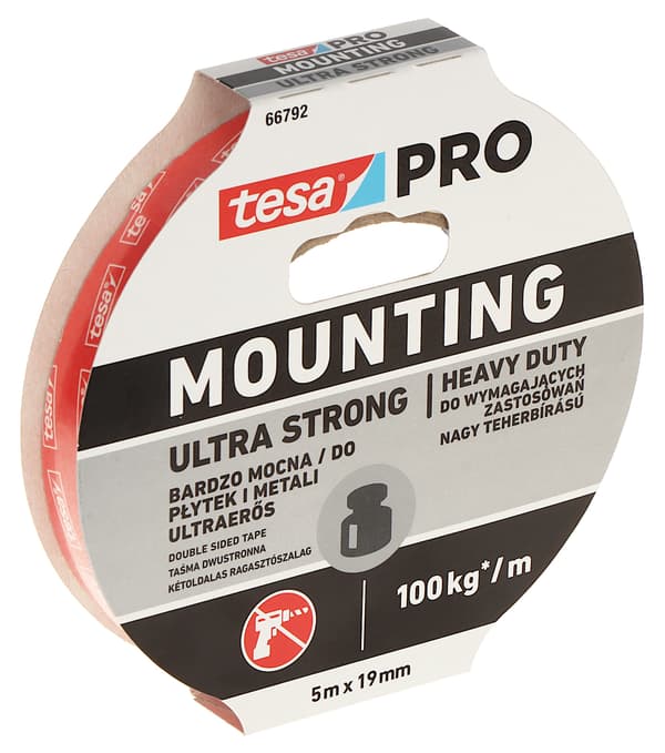 DUBBELHÄFTIG MONTERINGSTEJP MONTERING-PRO/ULTRASTARK/5X19 TESA