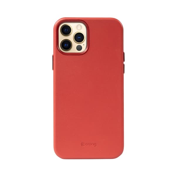 Crong Essential Cover - iPhone 12 Pro Max -tekonahkakotelo (punainen)