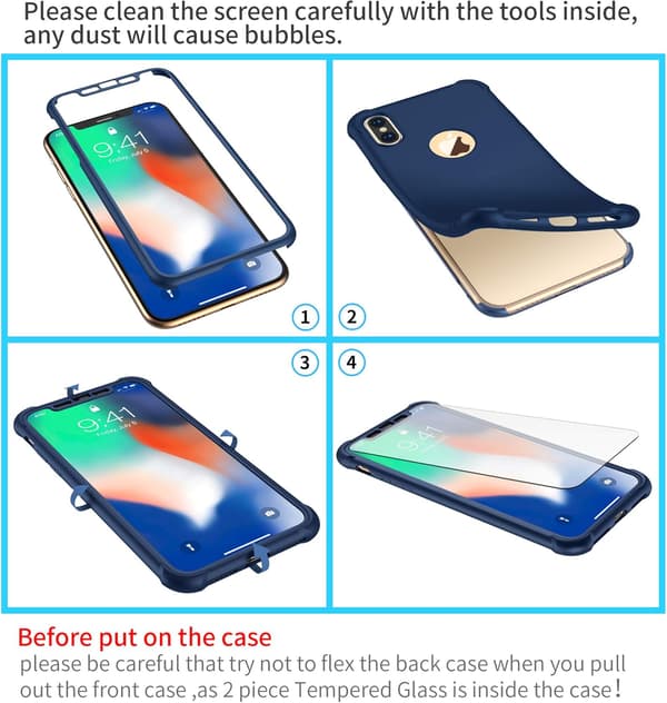 BAKSIDAN FÖR IPHONE XS MAX 6,5' BLÅTT GLAS
