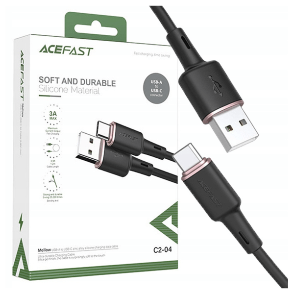 Acefast USB - USB Type C -kaapeli 1,2 m, 3A musta (C2-04 musta)