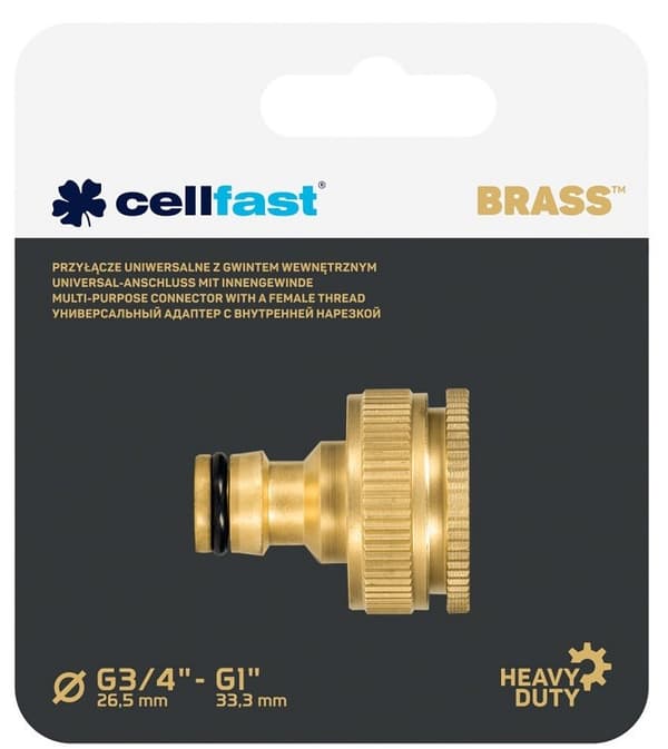 Universalforbindelse med indvendig gevind BRASS™ G3/4" - G1" CellFast