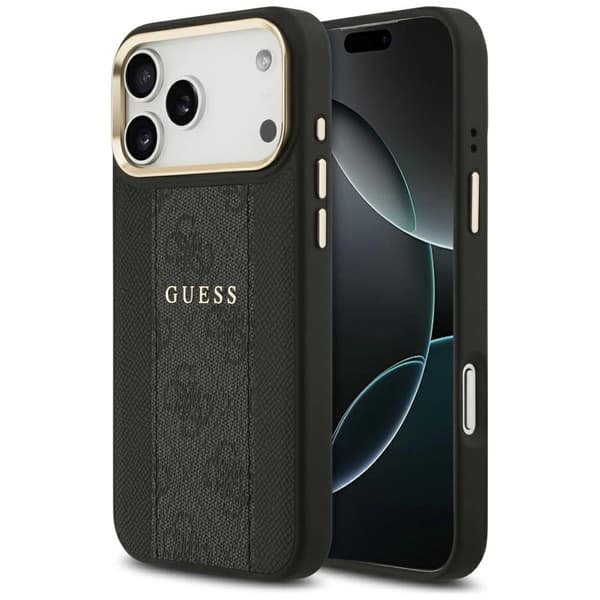 Guess 4G Stripe MagSafe-etui til iPhone 17 Pro Max – sort