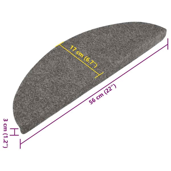 vidaXL selvklæbende trappemåtter 30 stk. grå 56x17x3 cm