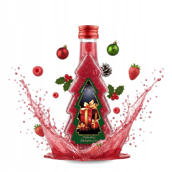 5x JULGRANSFLASKOR 250 ml + JULGRANSFLASKOR MED ETIKETT för jullikörer och vin