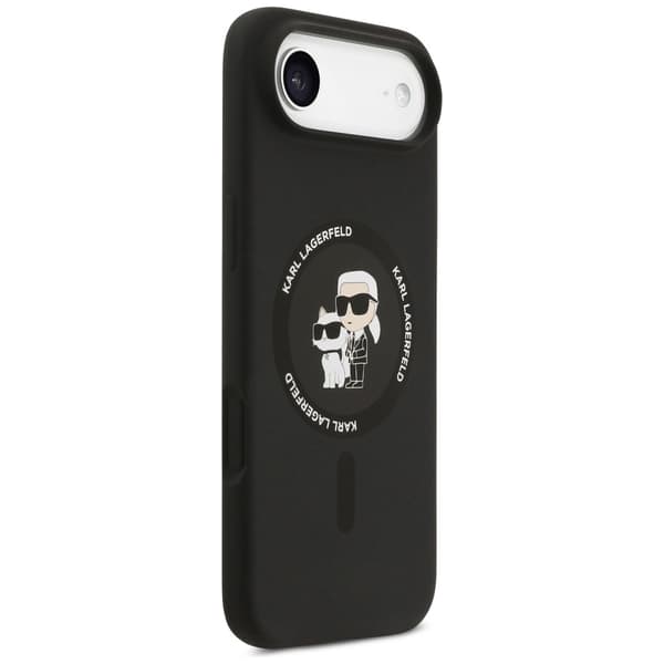 Karl Lagerfeld Silikone Karl&Choupette Ring MagSafe-etui til iPhone 17 Air - Sort