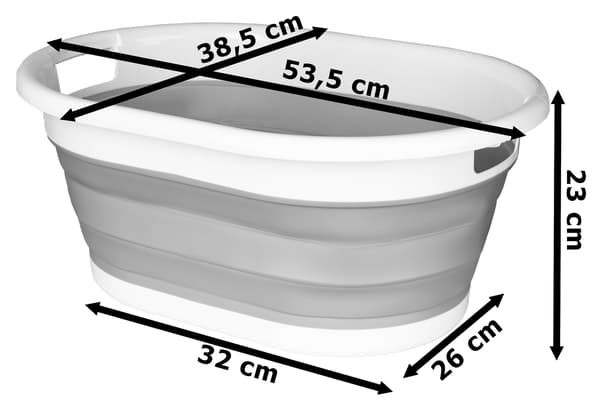 AIDA oval foldeskål cm hvidgrå COMPACT 25L