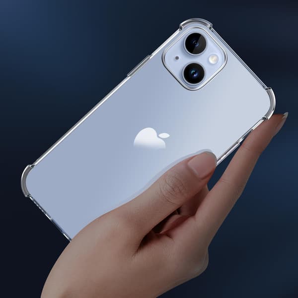 ETUI TIL APPLE IPHONE 14 PLUS TRANSPARENT FORSTÆRKET SILIKONE BAGSIDER