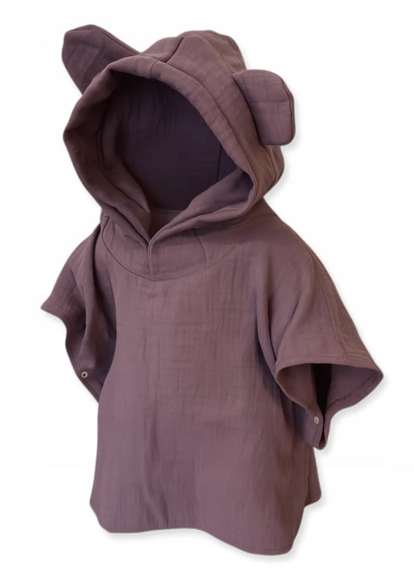 Børne MUSLIN KAP 86-104 PONCHO til børn til stranden BEIGE